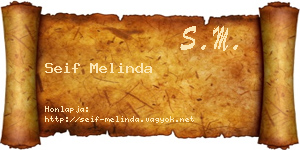 Seif Melinda névjegykártya